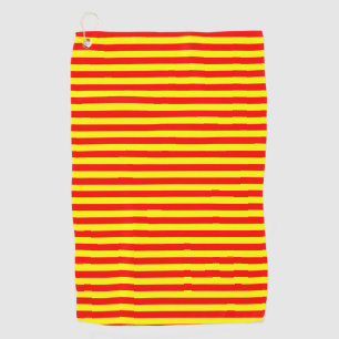 china kyrgyzstan spain flag stripes red yellow pat golf towel