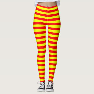 china kyrgyzstan spain flag stripes red yellow pat leggings