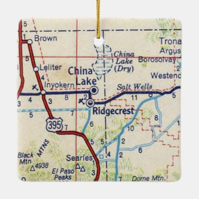 China Lake CA Ceramic Ornament (Back)