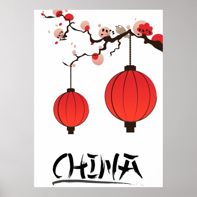 China Lanterns Travel poster print. (Front)