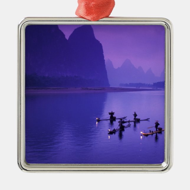 China, Li River. Cormorant fishermen. Metal Ornament (Front)