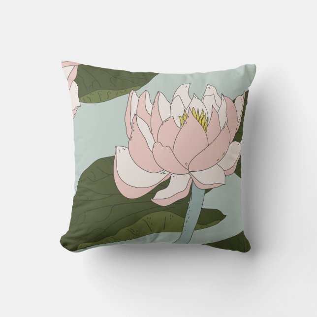 China lily Pond Throw Pillow (Front)