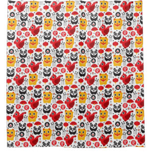 China lucky cat, dragon, and panda