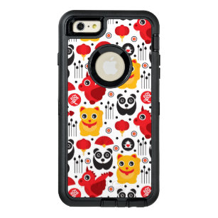 China lucky cat, dragon, and panda OtterBox defender iPhone case
