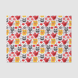 China lucky cat, dragon, and panda tissue paper