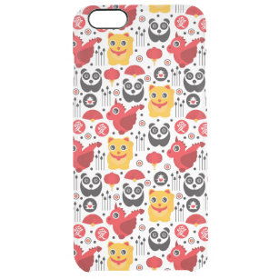 China lucky cat, dragon, and panda clear iPhone 6 plus case