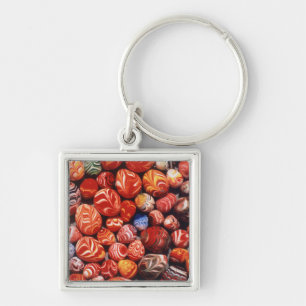 China, Ming Tombs, Painted Glass Souvenirs Keychain