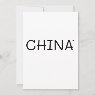 China - minimalistic typography card
