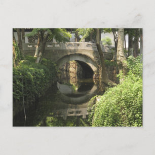 China, Nantong, an arched bridge forms a perfect Postcard