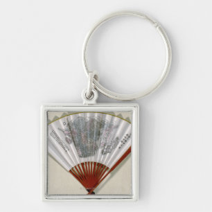 China on the Face of a FanPanoramic Map Keychain