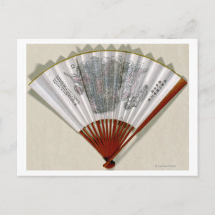 China on the Face of a FanPanoramic Map Postcard