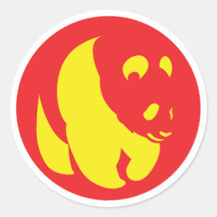 China Panda Chinese National Animal Flag Classic Round Sticker