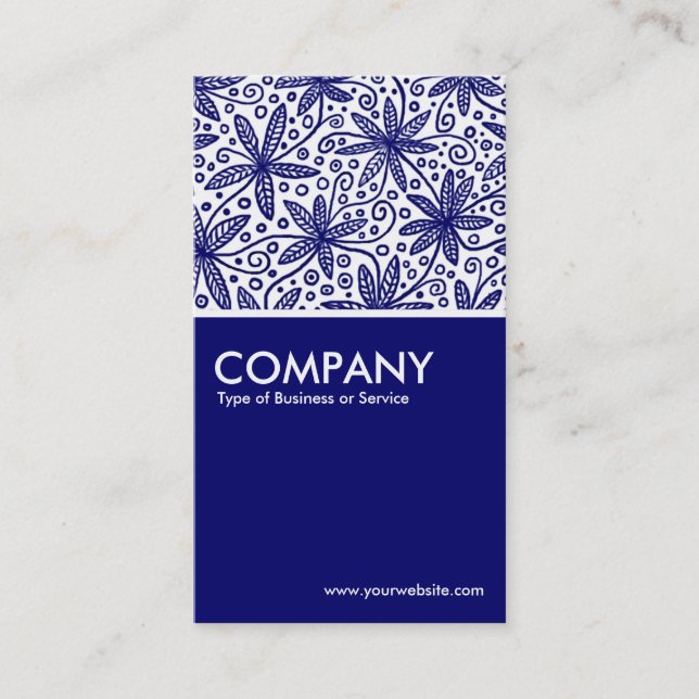 China Pattern - Deep Navy Business Card (Front)