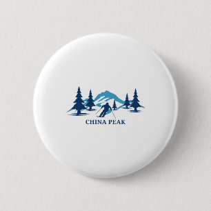 China Peak California Ski Resort Skiing Skier 2 Inch Round Button