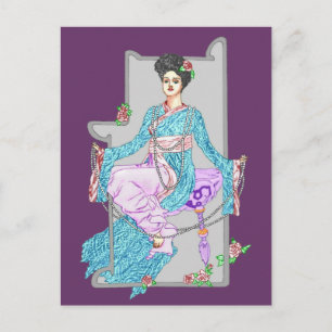 China Rose & Pearls Postcard