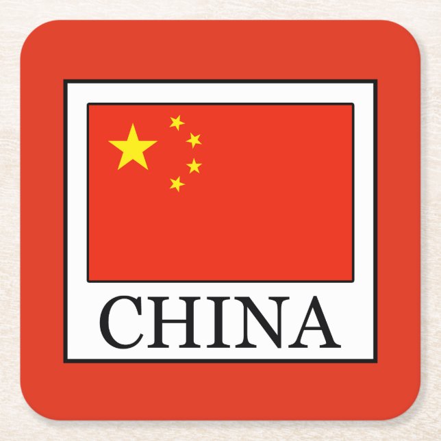 China Square Paper Coaster (Front)