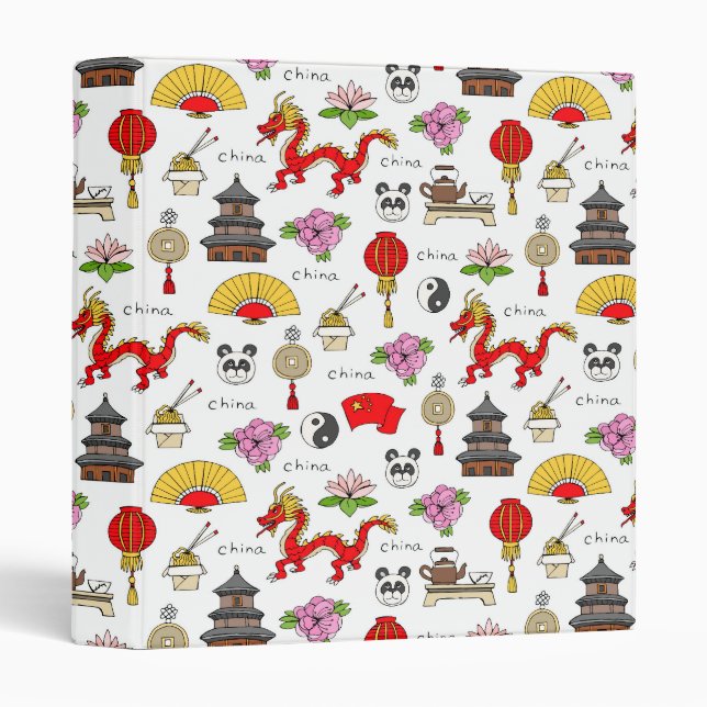 China Symbols Pattern Binder (Front/Spine)