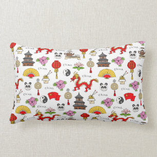 China Symbols Pattern Lumbar Pillow