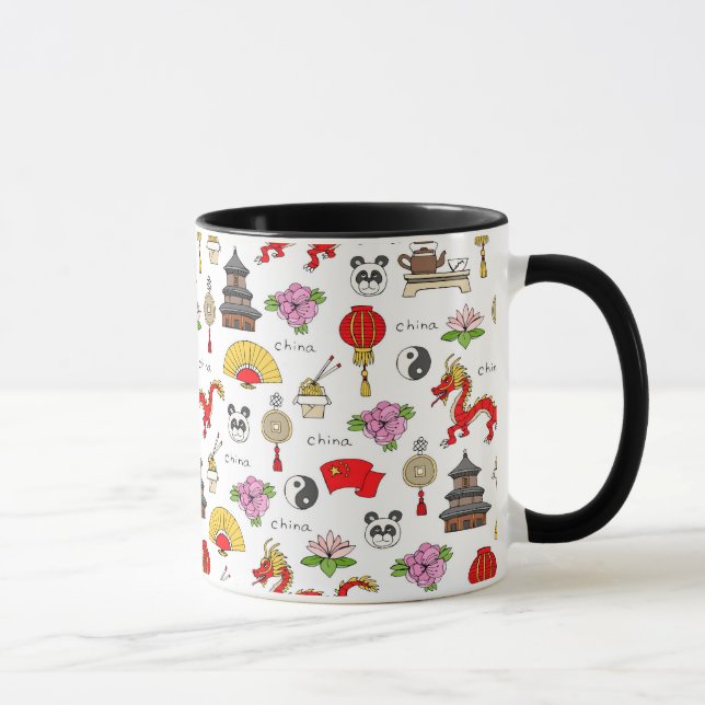 China Symbols Pattern Mug (Right)