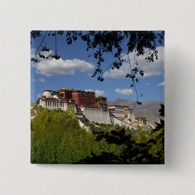 China, Tibet, Lhasa, Potala Palace 2 Inch Square Button (Front)