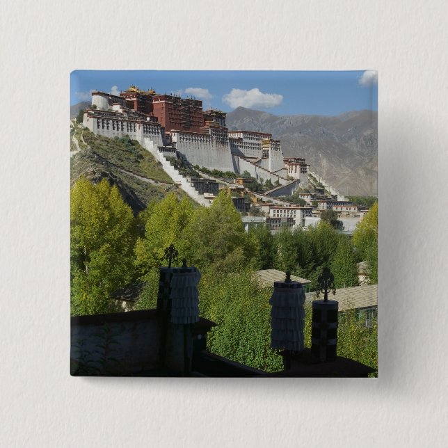 China, Tibet, Lhasa, Potala Palace 2 Inch Square Button (Front)