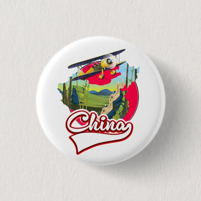 China Travel map logo 1 Inch Round Button (Front)