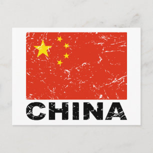 China Vintage Flag Postcard
