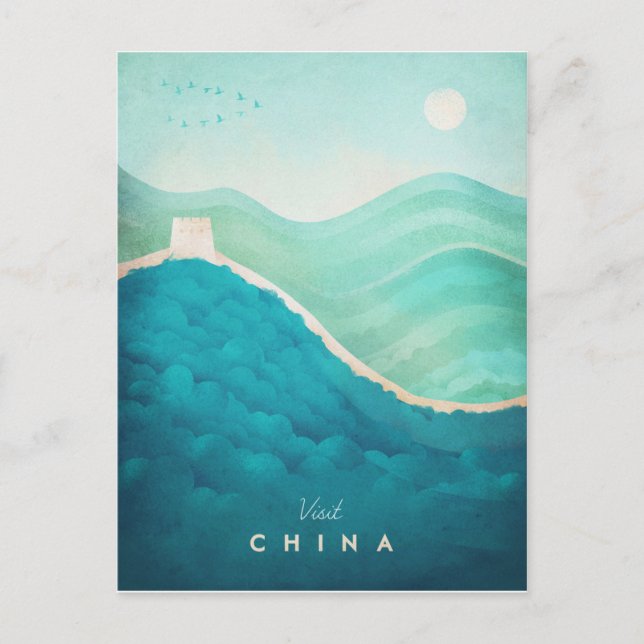 China Vintage Travel Poster - Art Postcard (Front)