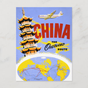 China Vintage Travel Poster Restored Postcard