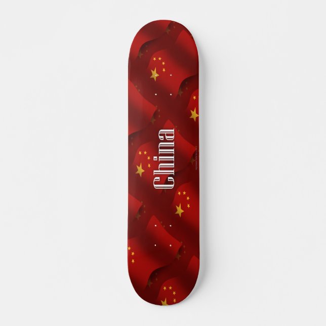 China Waving Flag Skateboard (Front)