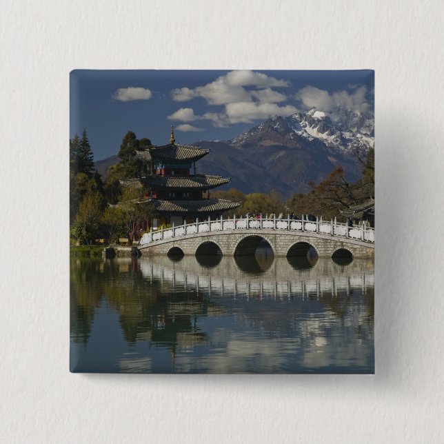 CHINA, Yunnan Province, Lijiang. Lijiang Old 2 Inch Square Button (Front)