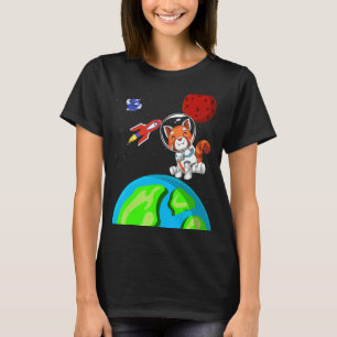 China Zoo Animal Outer Space Rocket Astronaut Red T-Shirt