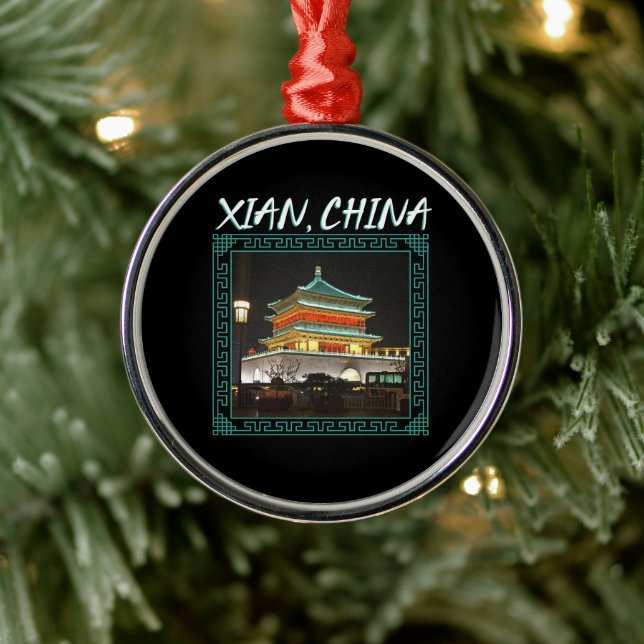 China's Ancient Xian Bell Tower Metal Ornament (Tree)