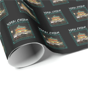 China's Ancient Xian Bell Tower Wrapping Paper