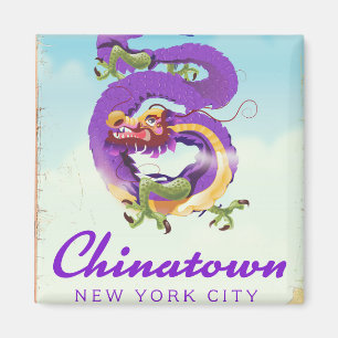 Chinatown New York city vintage poster Magnet