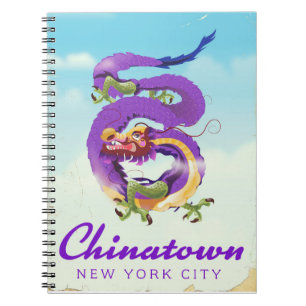 Chinatown New York city vintage poster Notebook
