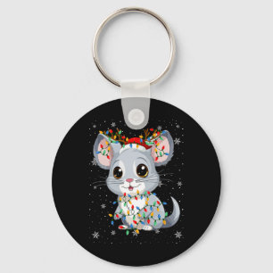 Chinchilla Animal Santa Hat Ugly Christmas Tree Li Keychain