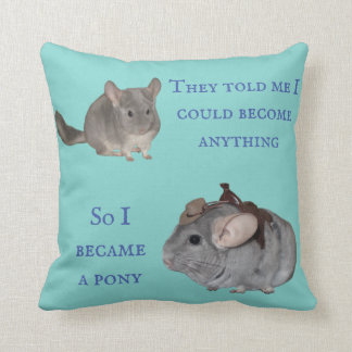 Chinchilla become pony throw pillow