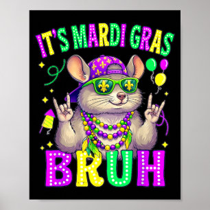 Chinchilla bruh mardi gras boys girls kids carniva poster