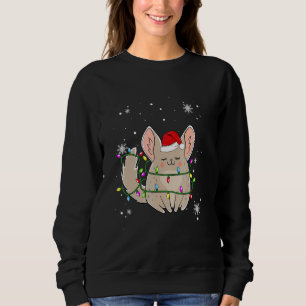 Chinchilla Christmas Lights Led Santa Hat Christm Sweatshirt