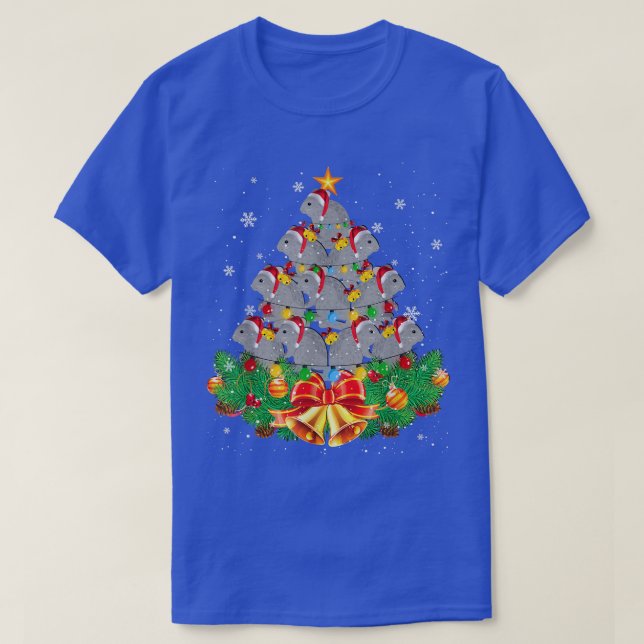 Chinchilla Christmas Ornament Tree Funny Chinchill T-Shirt (Design Front)