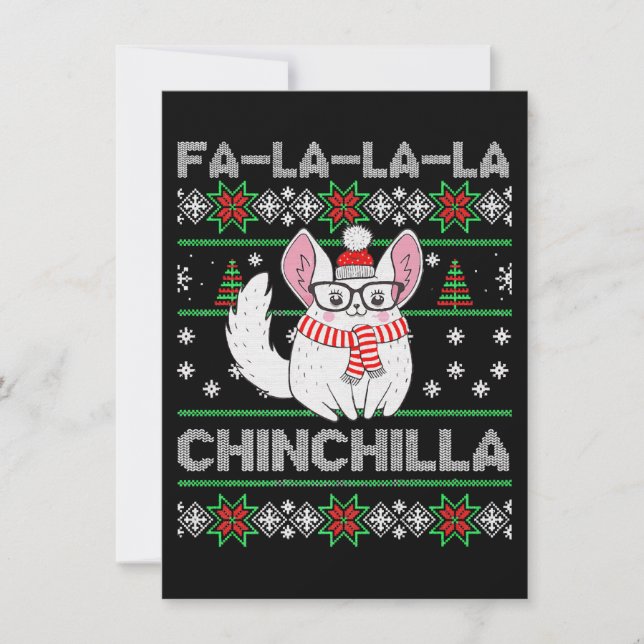 Chinchilla Christmas Ugly Gift For Chinchilla Love Invitation (Front)