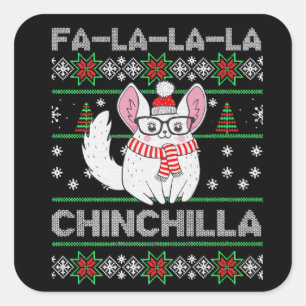 Chinchilla Christmas Ugly Gift For Chinchilla Love Square Sticker