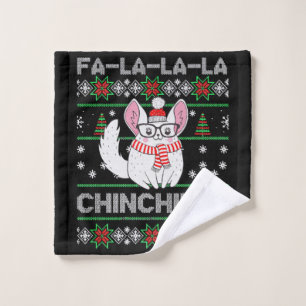 Chinchilla Christmas Ugly Gift For Chinchilla Love Wash Cloth