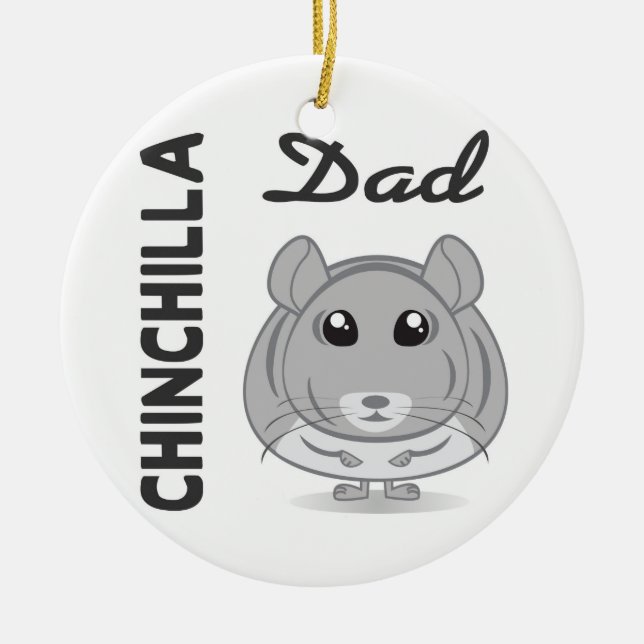 Chinchilla Dad Ornament (Front)