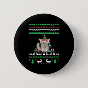 Chinchilla Funny Pet Ugly Christmas Funny Quote 2 Inch Round Button