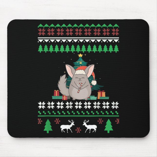 Chinchilla Funny Pet Ugly Christmas Funny Quote  Mouse Pad (Front)
