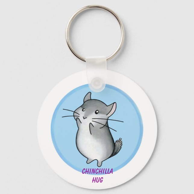 Chinchilla hug keychain (Front)