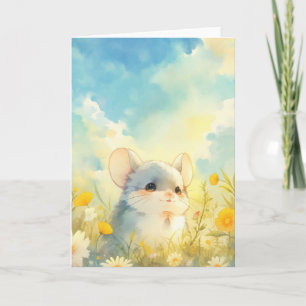 Chinchilla Joyful Glimpse of Wildflowers Card