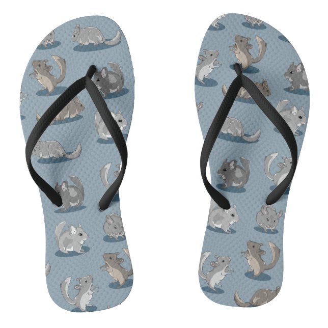 Chinchilla Pattern Flip Flops (Footbed)